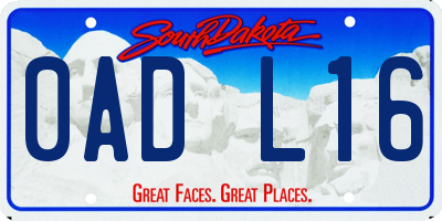 SD license plate 0ADL16