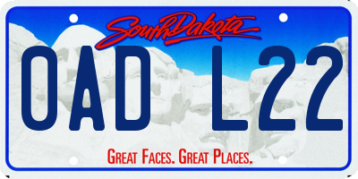 SD license plate 0ADL22