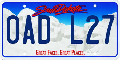 SD license plate 0ADL27