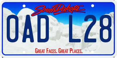 SD license plate 0ADL28