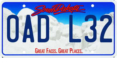 SD license plate 0ADL32