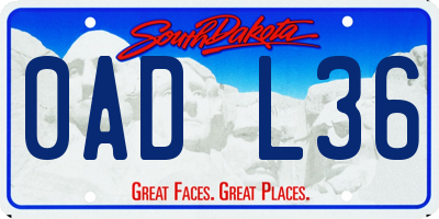 SD license plate 0ADL36