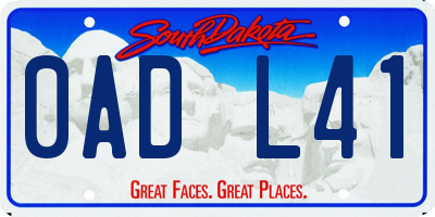 SD license plate 0ADL41