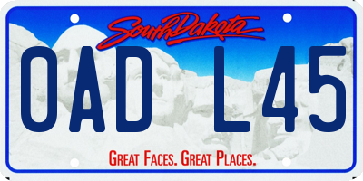 SD license plate 0ADL45