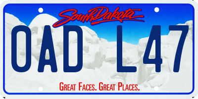 SD license plate 0ADL47