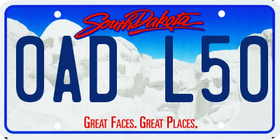 SD license plate 0ADL50