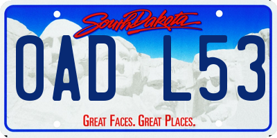 SD license plate 0ADL53