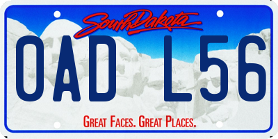 SD license plate 0ADL56