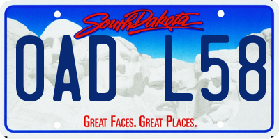 SD license plate 0ADL58