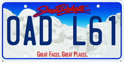 SD license plate 0ADL61