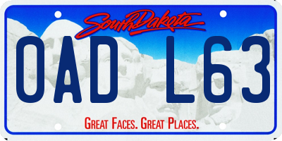 SD license plate 0ADL63