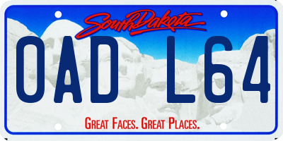 SD license plate 0ADL64