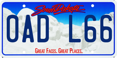 SD license plate 0ADL66