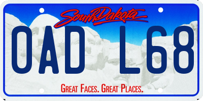 SD license plate 0ADL68