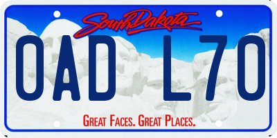 SD license plate 0ADL70