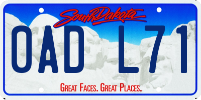 SD license plate 0ADL71