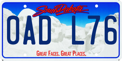 SD license plate 0ADL76