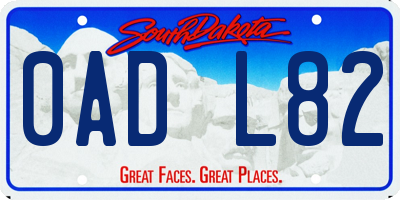 SD license plate 0ADL82