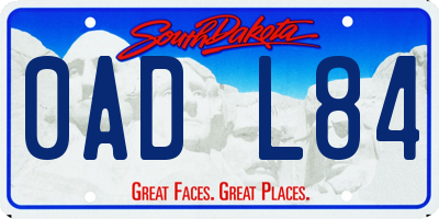 SD license plate 0ADL84