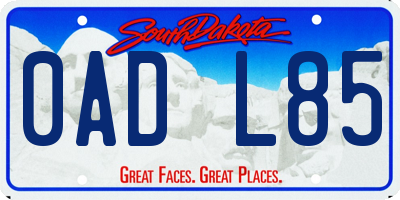 SD license plate 0ADL85