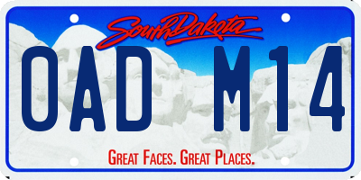 SD license plate 0ADM14