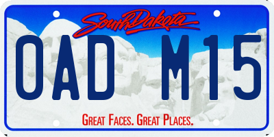 SD license plate 0ADM15