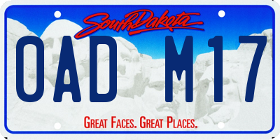 SD license plate 0ADM17