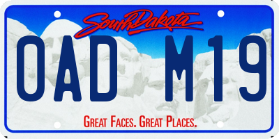 SD license plate 0ADM19