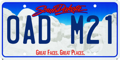 SD license plate 0ADM21