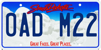 SD license plate 0ADM22