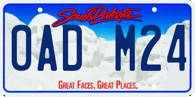 SD license plate 0ADM24