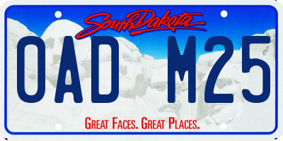 SD license plate 0ADM25