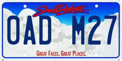 SD license plate 0ADM27