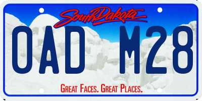 SD license plate 0ADM28