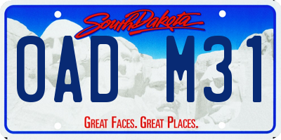 SD license plate 0ADM31