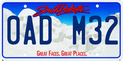 SD license plate 0ADM32