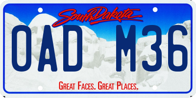 SD license plate 0ADM36