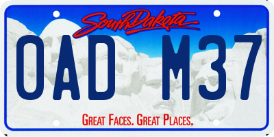 SD license plate 0ADM37