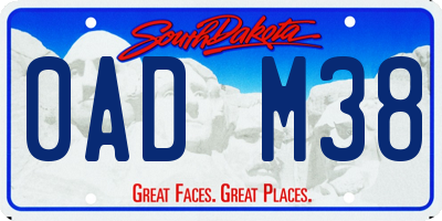 SD license plate 0ADM38