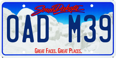 SD license plate 0ADM39