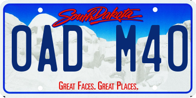 SD license plate 0ADM40