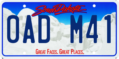 SD license plate 0ADM41