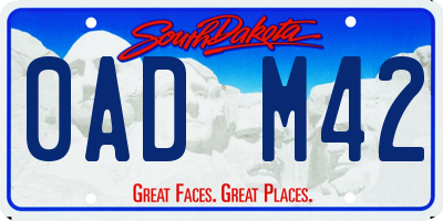 SD license plate 0ADM42