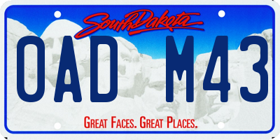 SD license plate 0ADM43