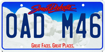 SD license plate 0ADM46