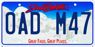 SD license plate 0ADM47