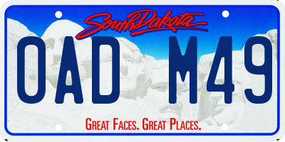 SD license plate 0ADM49