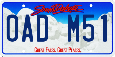 SD license plate 0ADM51