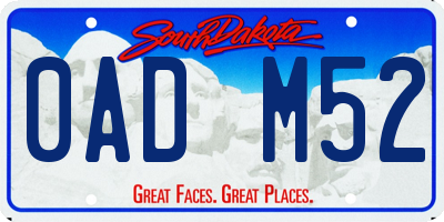 SD license plate 0ADM52