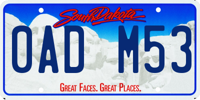 SD license plate 0ADM53